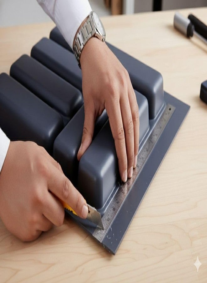 LEVON Cutlery Tray for Kitchen Drawer | Multipurpose Modular Organizer for Cutlery, Stationery & Tools | Adjustable Kitchen Drawer Basket for Spoons, Forks, Knives & Utensils (15x19 Inch, Dark Grey) - Image 5